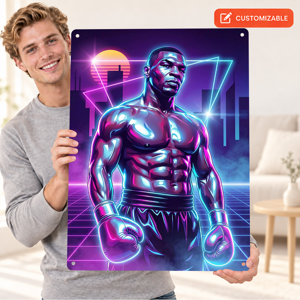 Home Gym Neon Sign - Mike Tyson boksen, metalen poster met