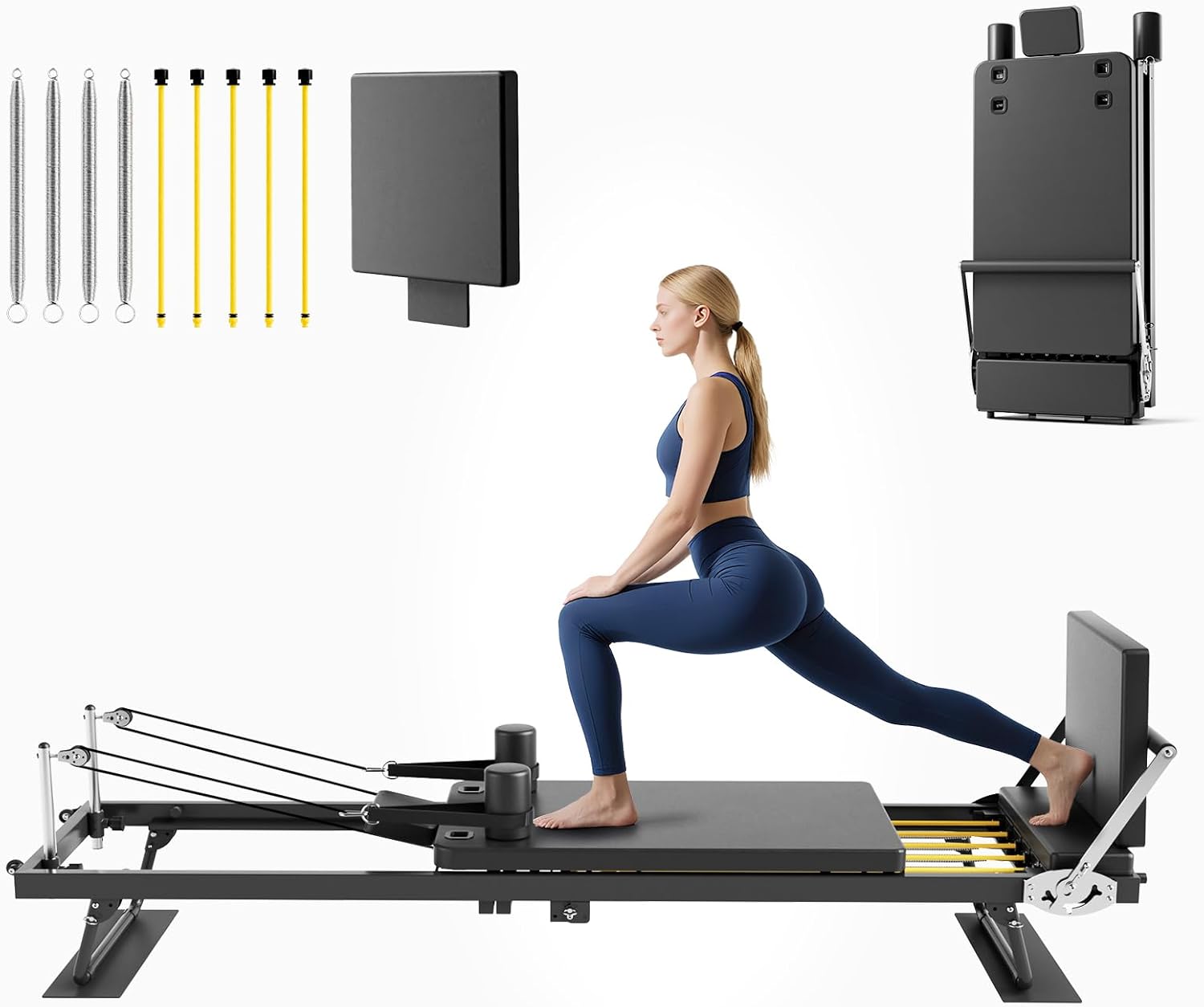 Home Gym Equipment Set - Opvouwbare Pilates Reformer Machine, Fitnessapparatuur voor